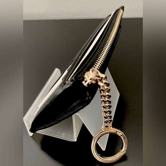 kate spade Leather zip top KeyRing/Card Holder Carey Quilted Black NWT - Picture 7 of 10